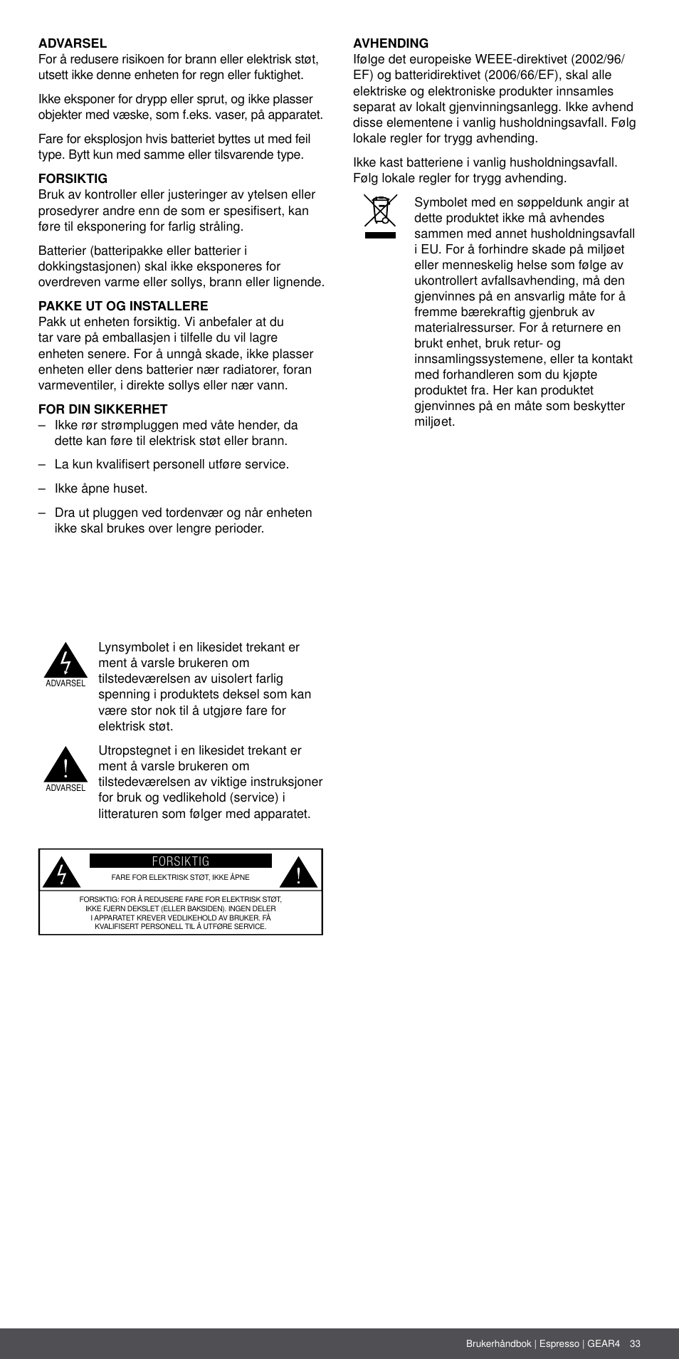 GEAR4 Espresso User Manual | Page 33 / 46
