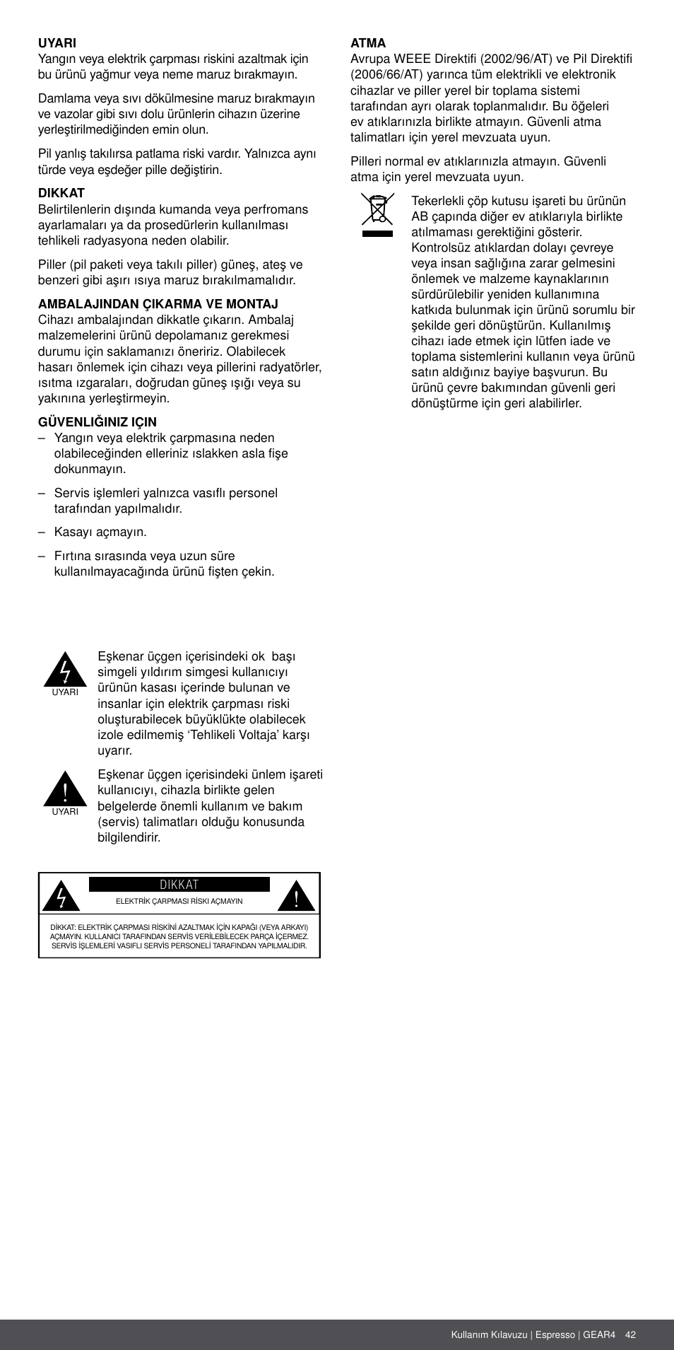 GEAR4 Espresso User Manual | Page 42 / 46