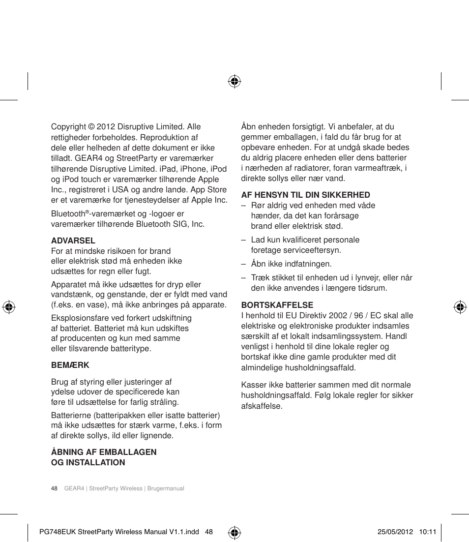 GEAR4 StreetParty Wireless User Manual | Page 51 / 56