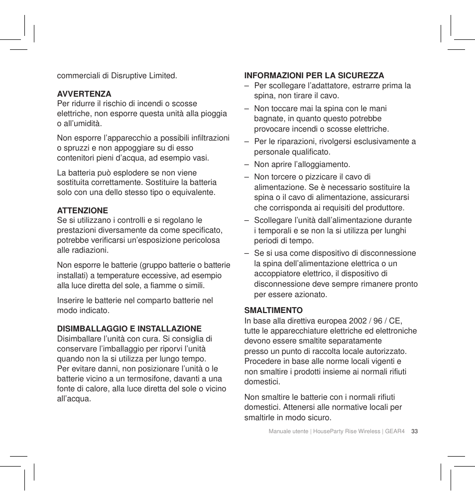 GEAR4 HouseParty Rise Wireless User Manual | Page 35 / 71