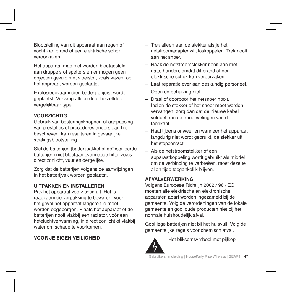 GEAR4 HouseParty Rise Wireless User Manual | Page 49 / 71