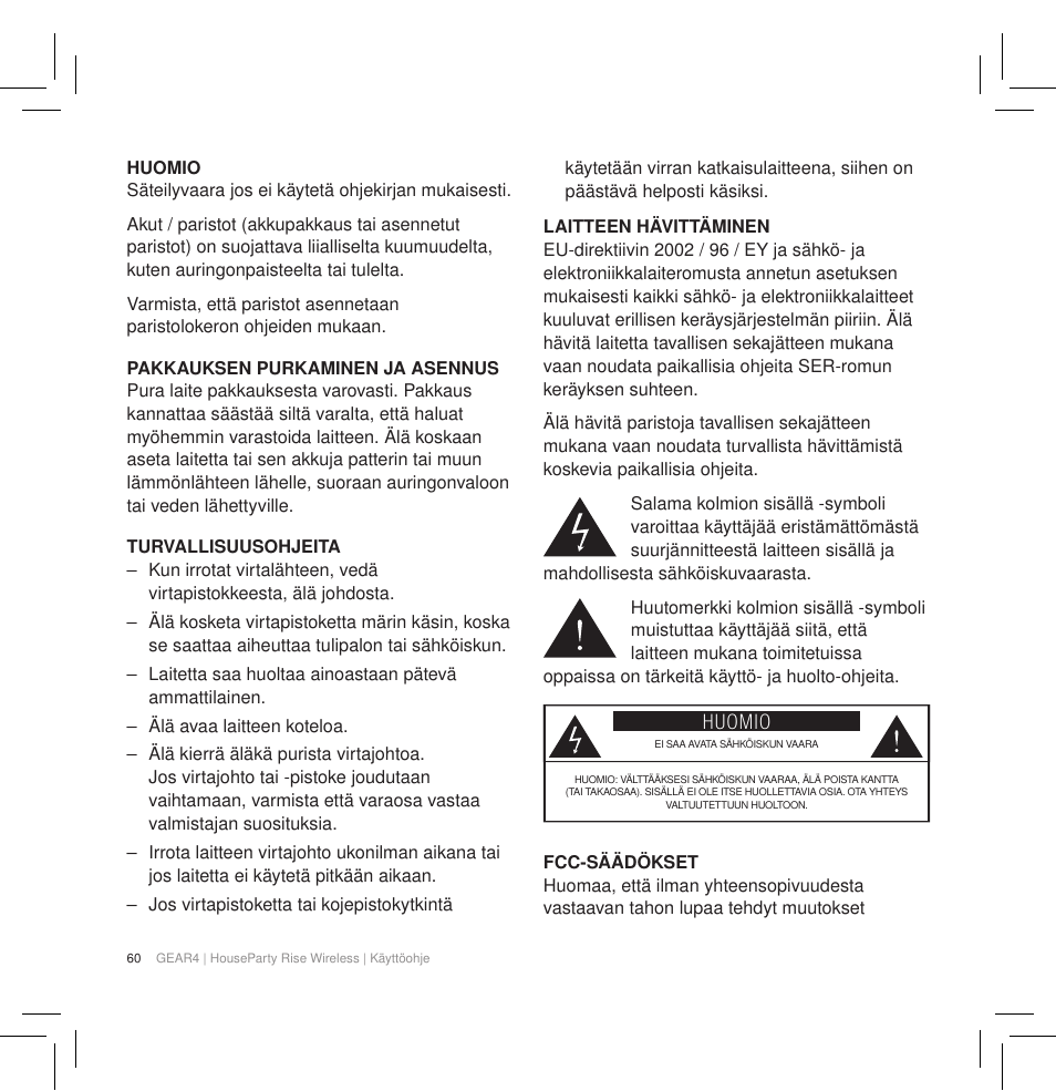 GEAR4 HouseParty Rise Wireless User Manual | Page 62 / 71