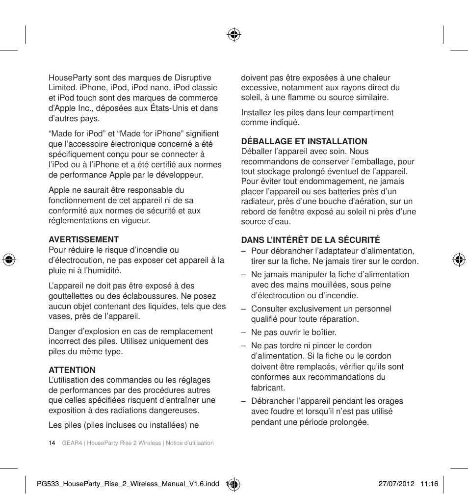 GEAR4 HouseParty Rise 2 Wireless User Manual | Page 15 / 81