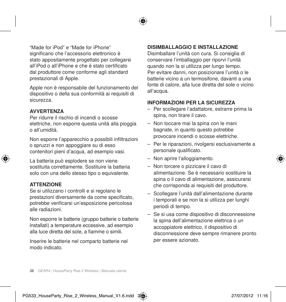 GEAR4 HouseParty Rise 2 Wireless User Manual | Page 39 / 81