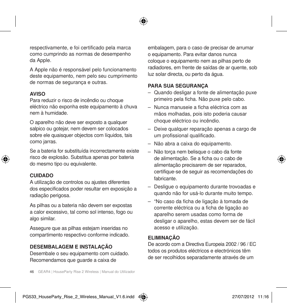 GEAR4 HouseParty Rise 2 Wireless User Manual | Page 47 / 81