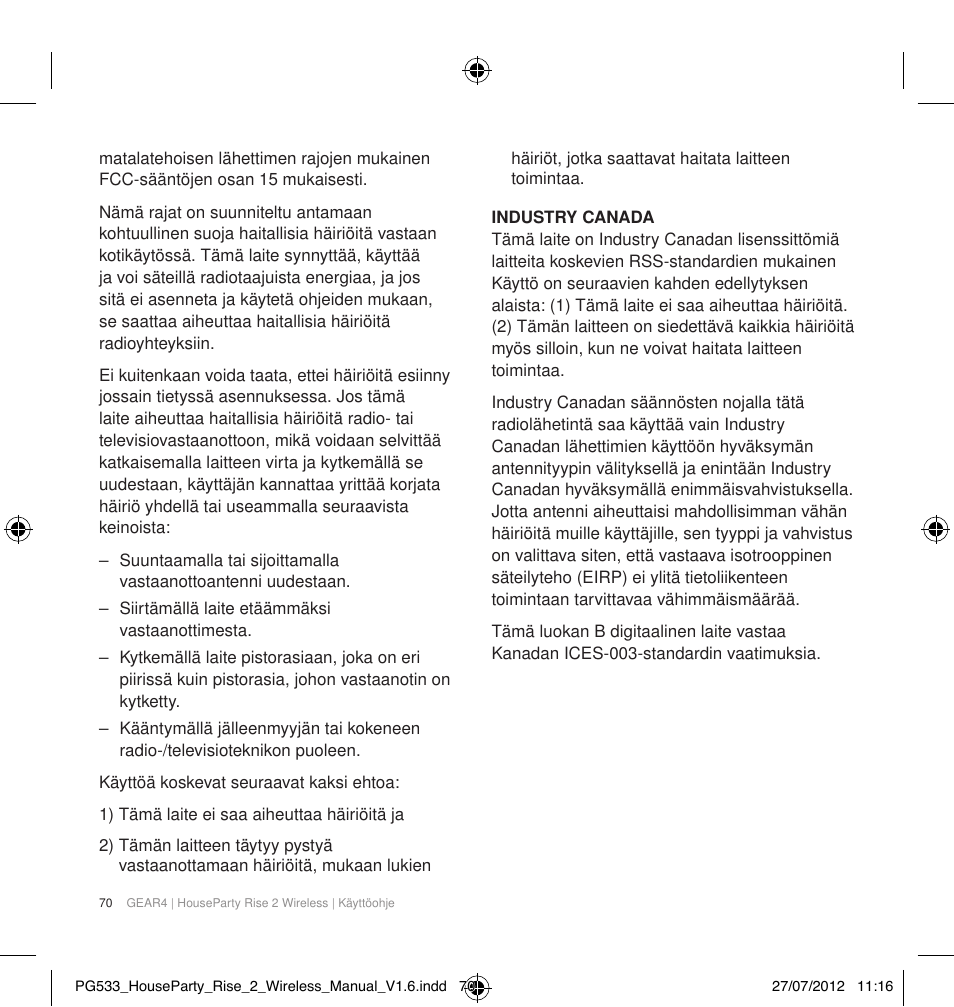 GEAR4 HouseParty Rise 2 Wireless User Manual | Page 71 / 81