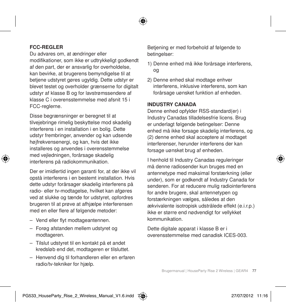 GEAR4 HouseParty Rise 2 Wireless User Manual | Page 78 / 81