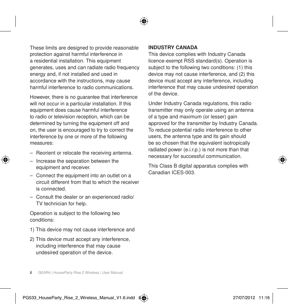 GEAR4 HouseParty Rise 2 Wireless User Manual | Page 9 / 81