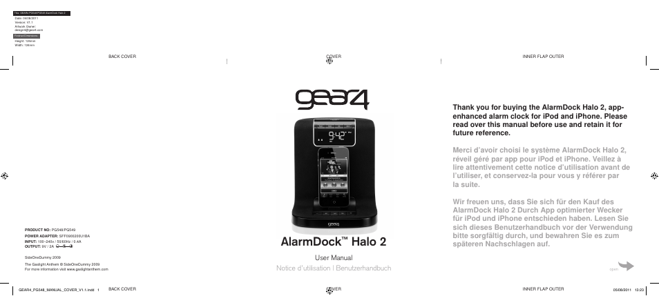 GEAR4 AlarmDock Halo 2 User Manual | 62 pages