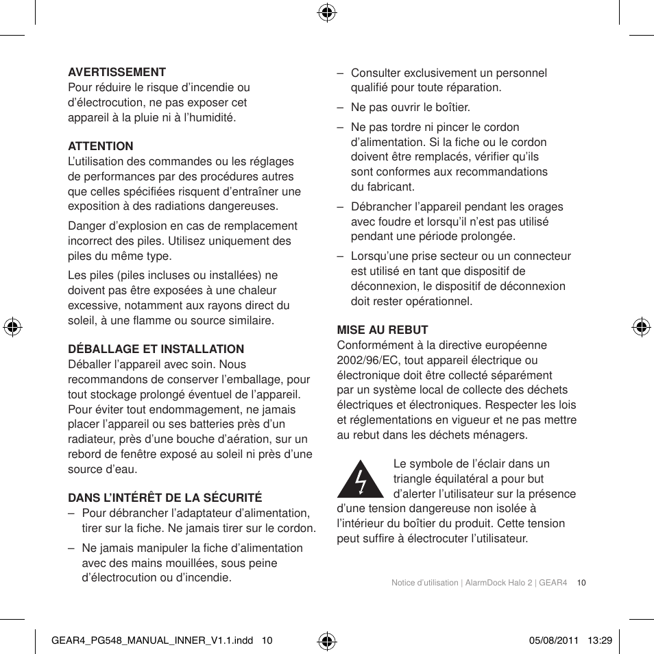 GEAR4 AlarmDock Halo 2 User Manual | Page 13 / 62