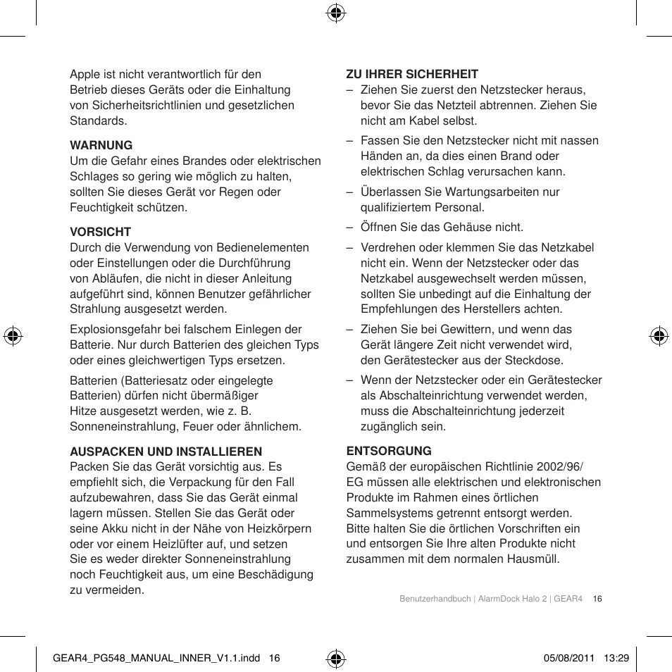 GEAR4 AlarmDock Halo 2 User Manual | Page 19 / 62