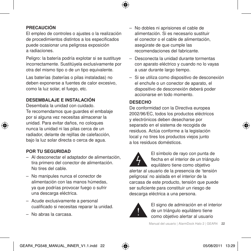 GEAR4 AlarmDock Halo 2 User Manual | Page 25 / 62