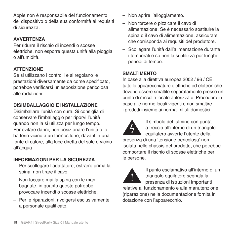 GEAR4 StreetParty Size 0 User Manual | Page 24 / 45