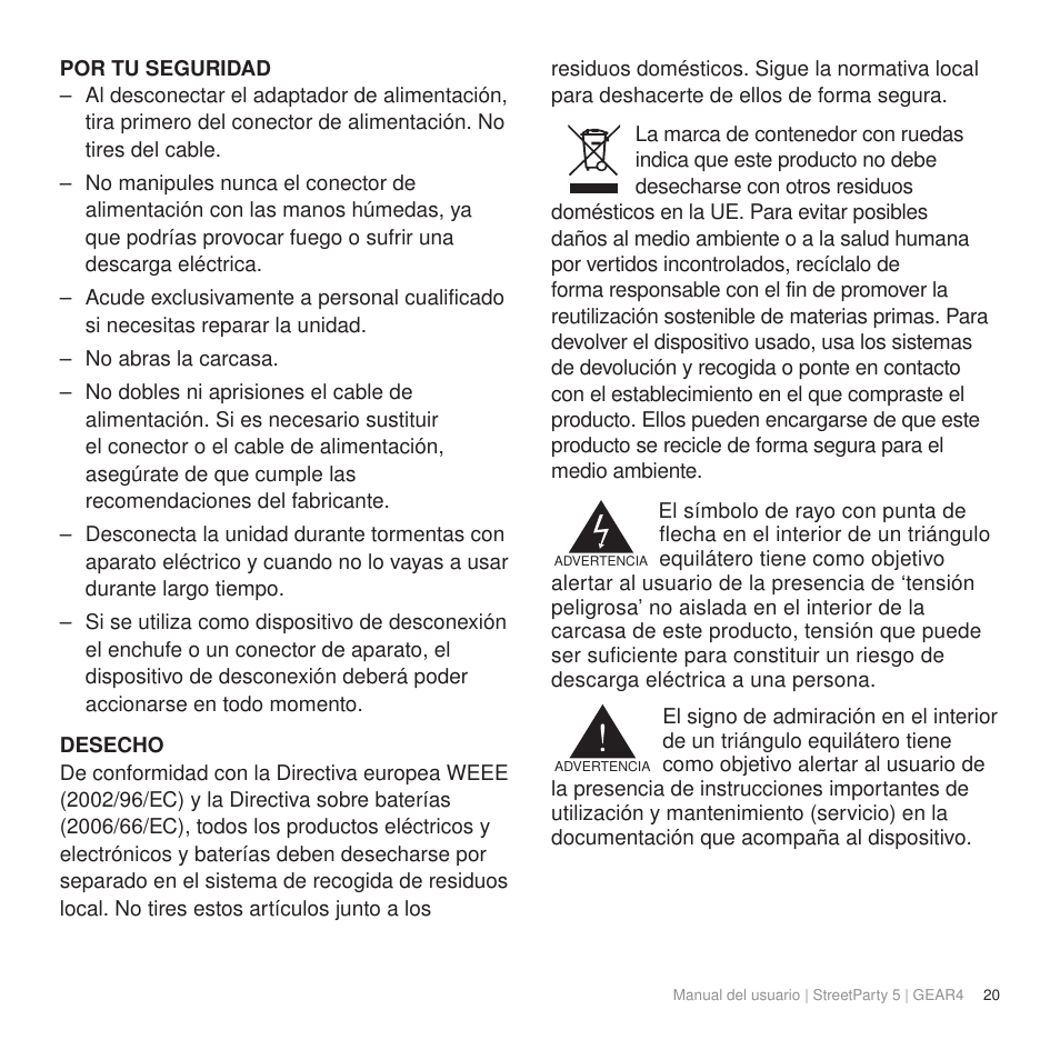 GEAR4 StreetParty 5 User Manual | Page 20 / 48