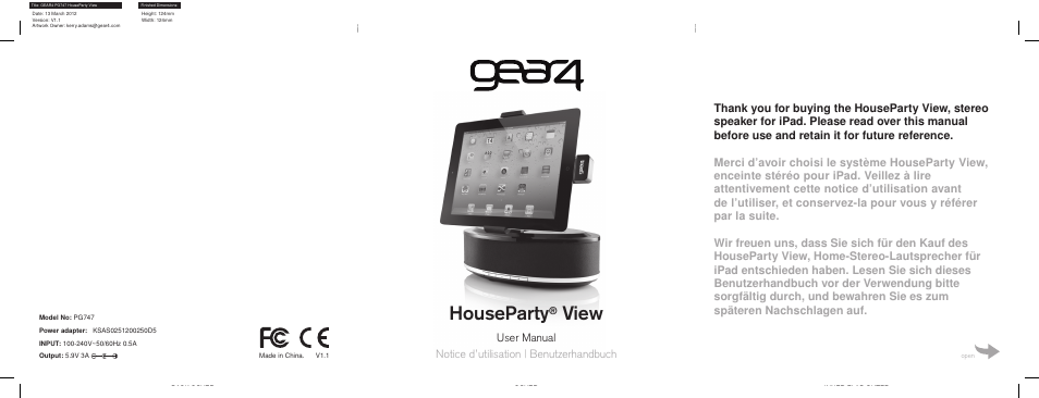 GEAR4 HouseParty View User Manual | 42 pages