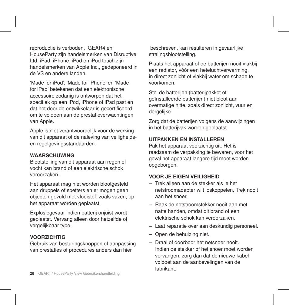 GEAR4 HouseParty View User Manual | Page 29 / 42