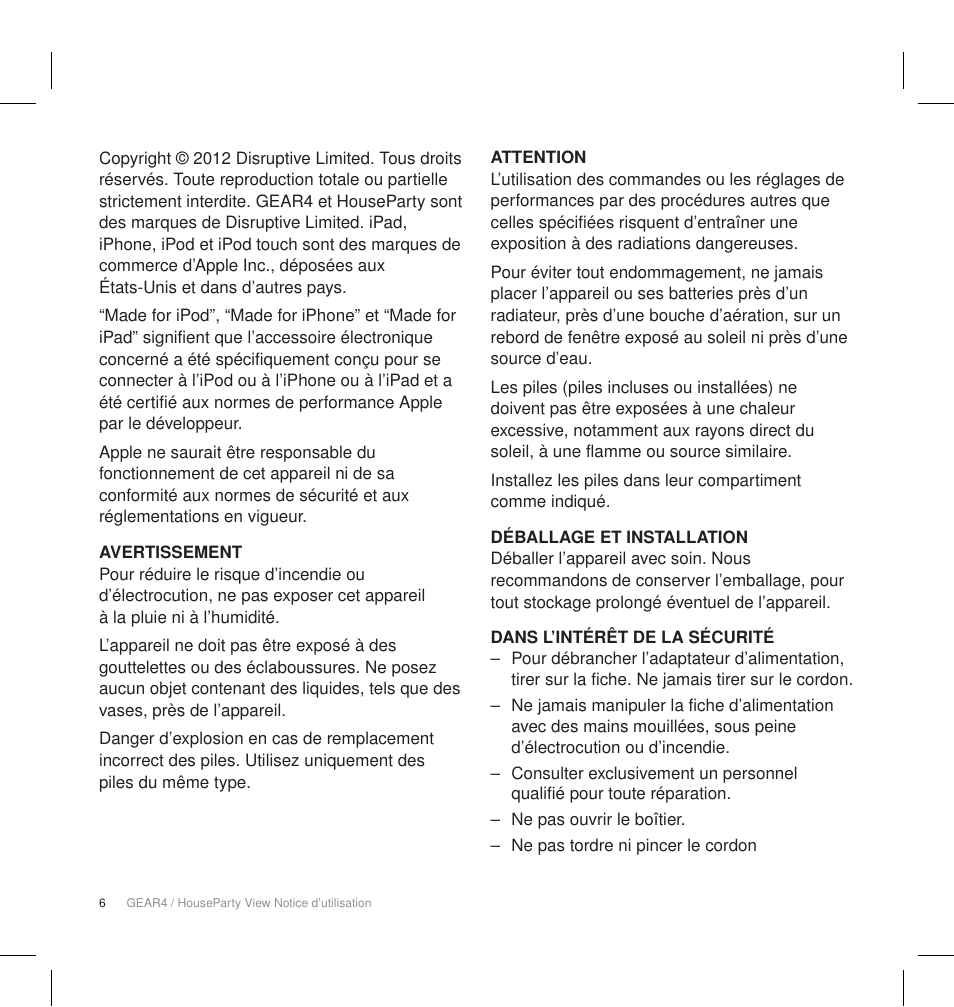 GEAR4 HouseParty View User Manual | Page 9 / 42