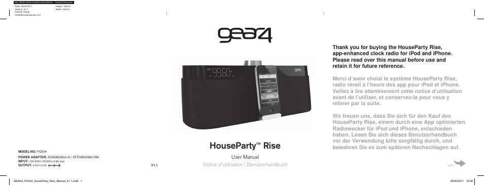 GEAR4 HouseParty Rise User Manual | 65 pages