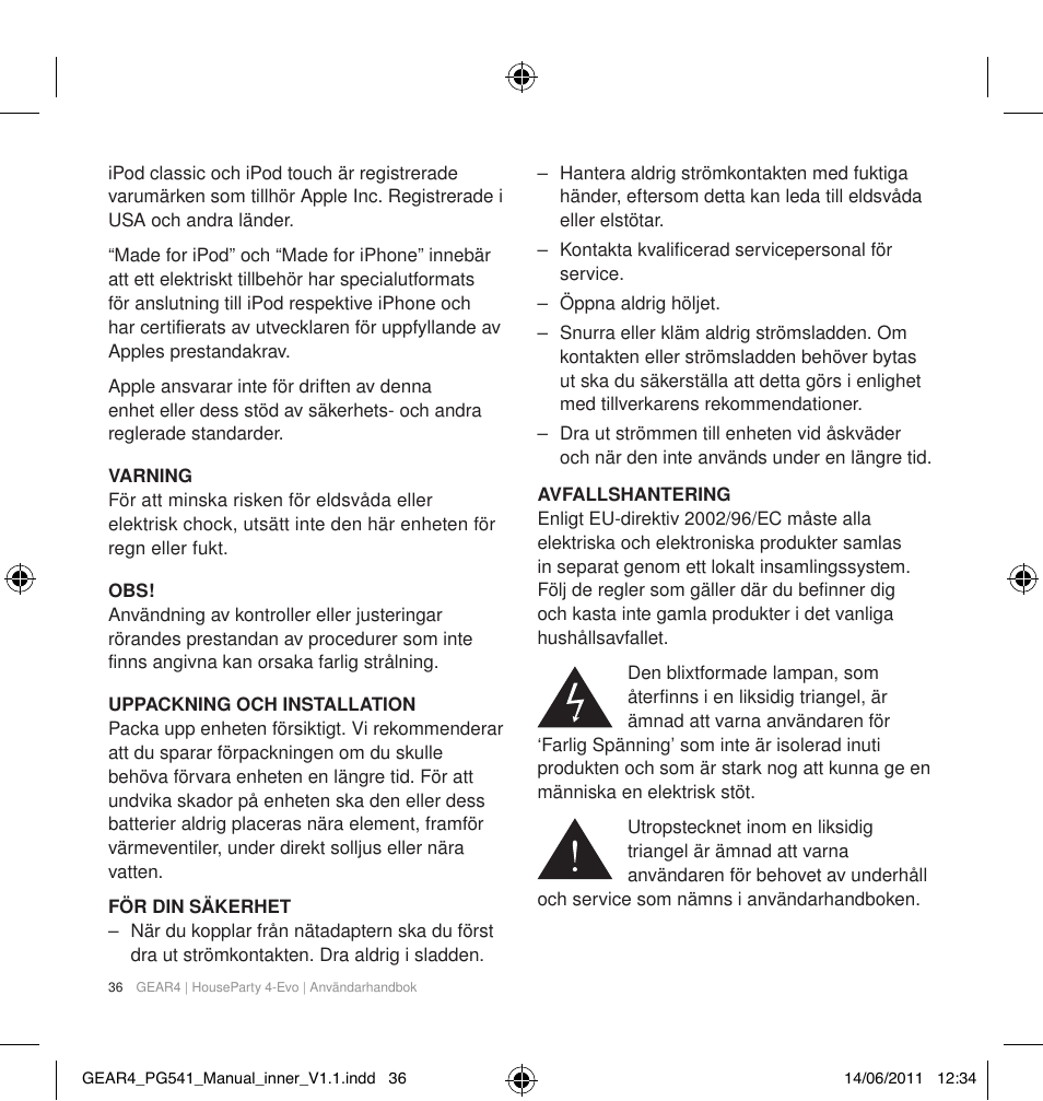 GEAR4 HouseParty 4 EVO User Manual | Page 37 / 49
