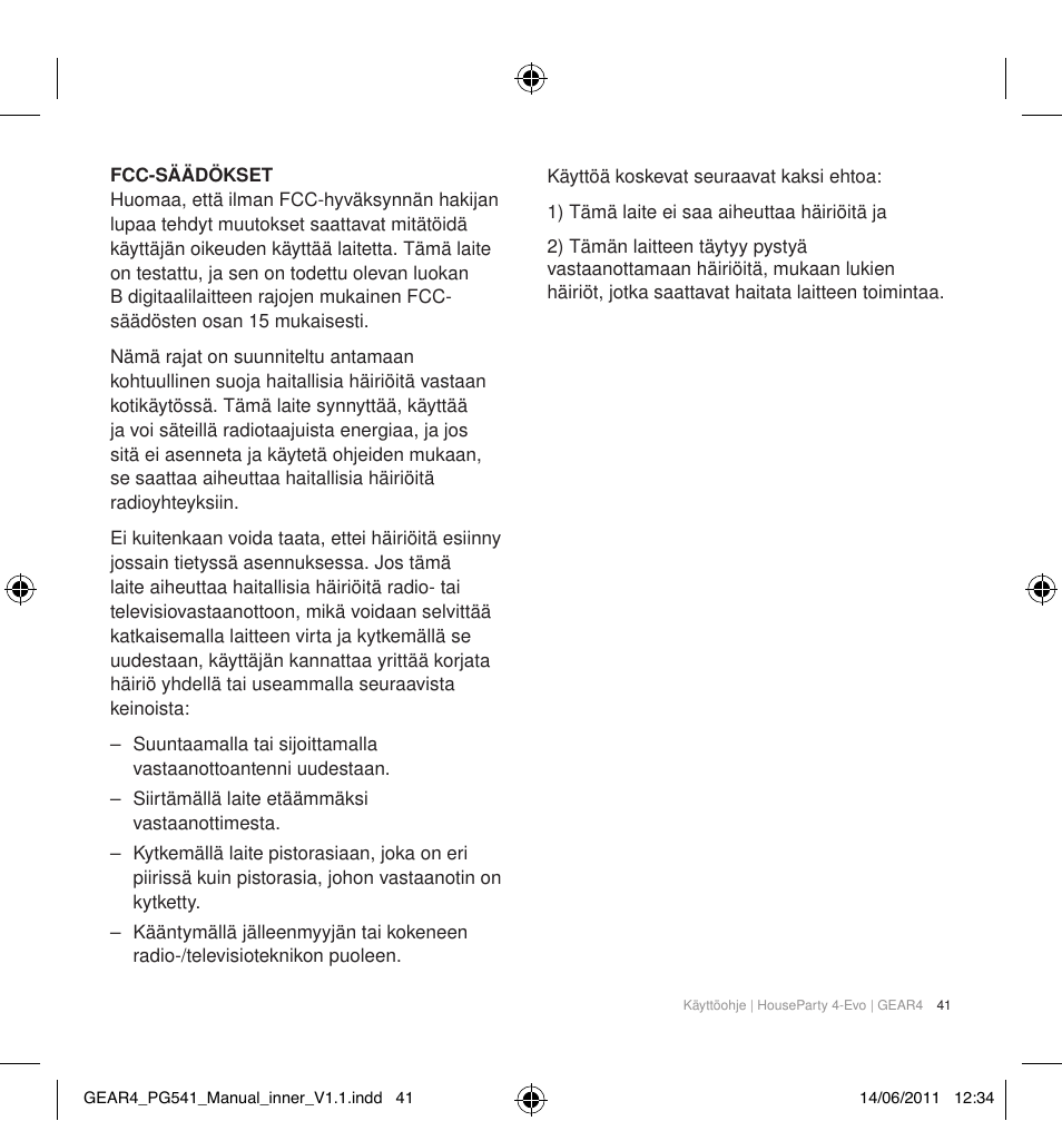GEAR4 HouseParty 4 EVO User Manual | Page 42 / 49