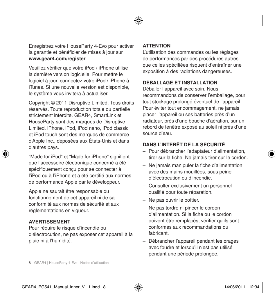 GEAR4 HouseParty 4 EVO User Manual | Page 9 / 49