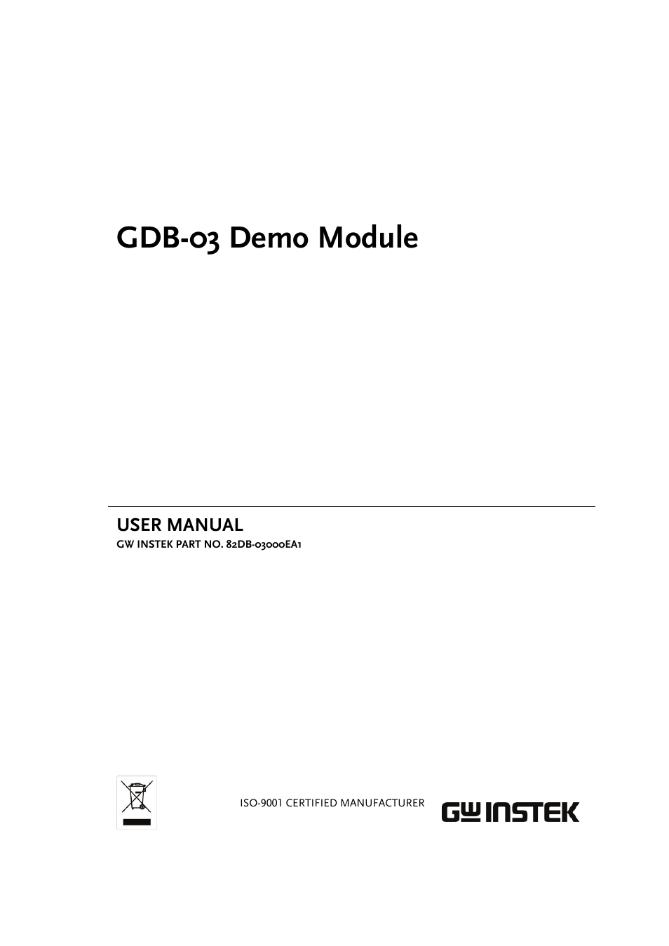 GW Instek GDB-03 User Manual | 99 pages