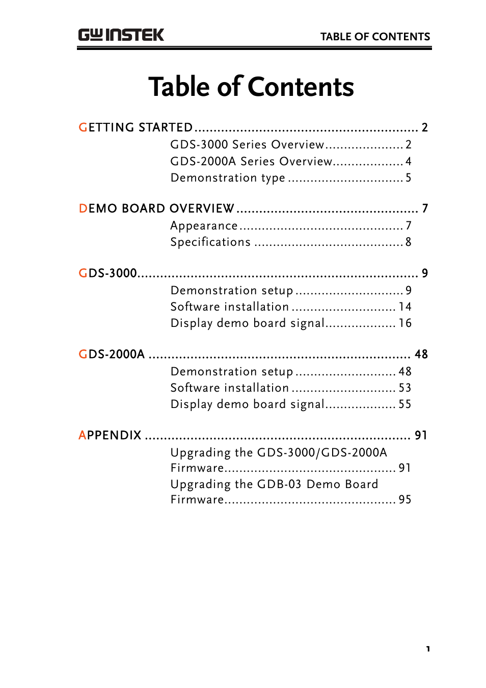 GW Instek GDB-03 User Manual | Page 3 / 99