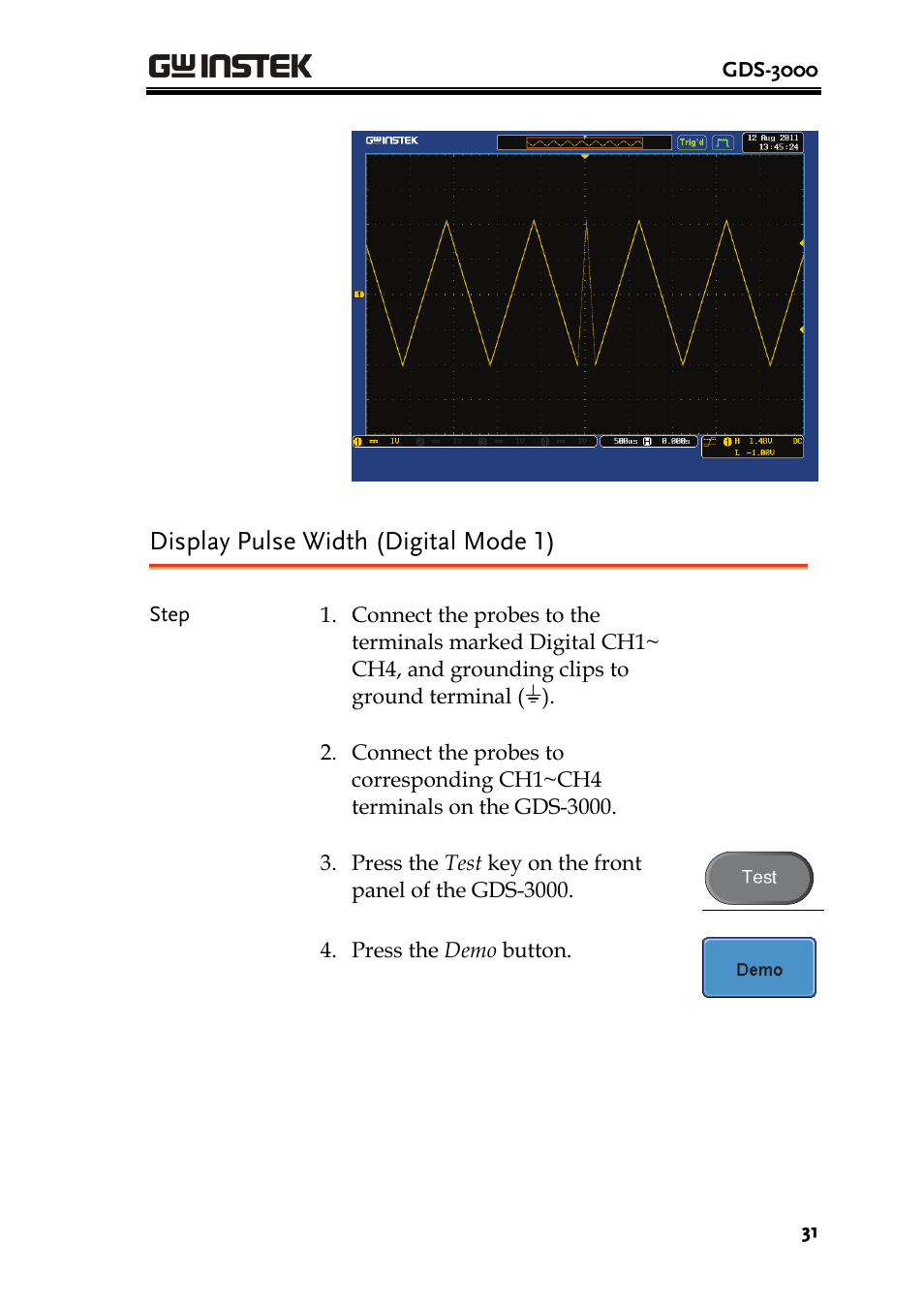 Display pulse width (digital mode 1) | GW Instek GDB-03 User Manual | Page 33 / 99