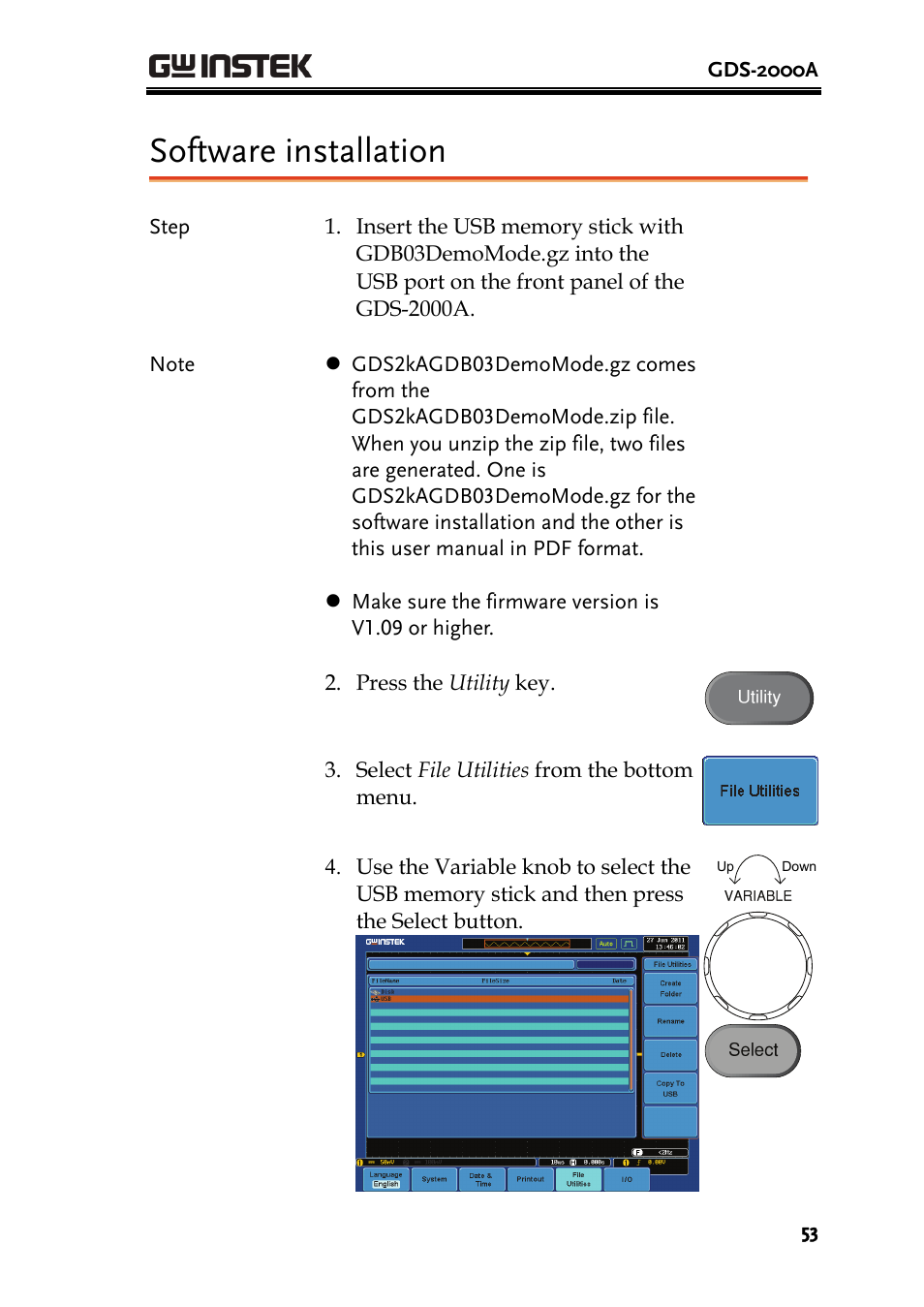 Software installation | GW Instek GDB-03 User Manual | Page 55 / 99