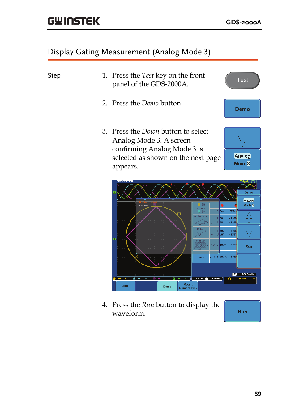 Display gating measurement (analog mode 3) | GW Instek GDB-03 User Manual | Page 61 / 99