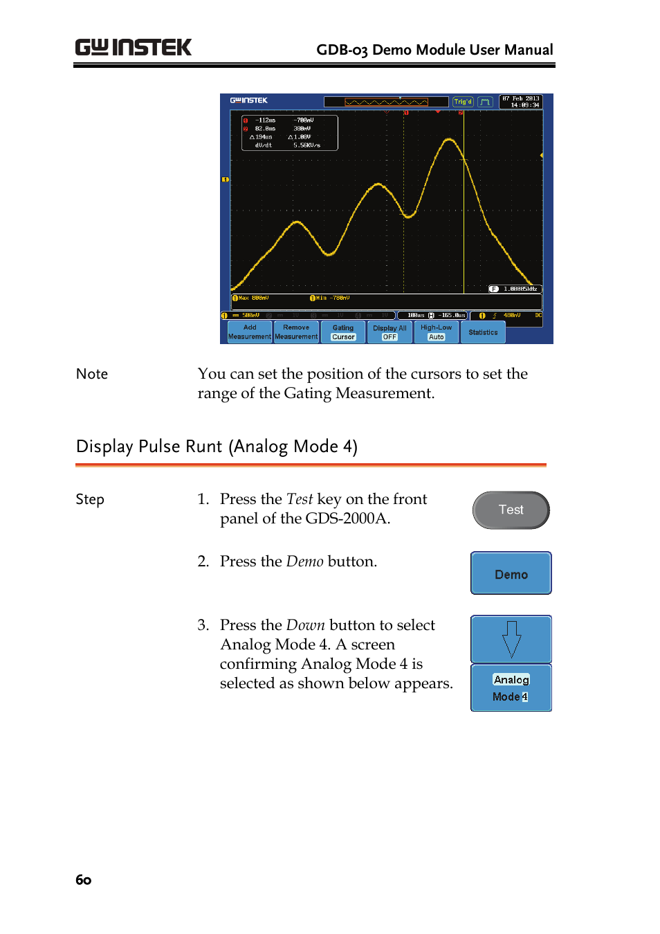 Display pulse runt (analog mode 4) | GW Instek GDB-03 User Manual | Page 62 / 99