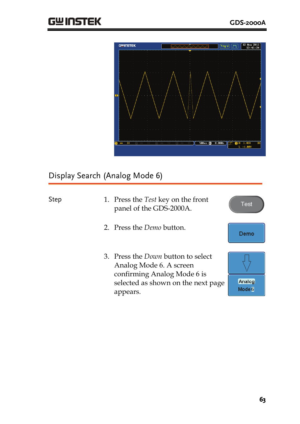 Display search (analog mode 6) | GW Instek GDB-03 User Manual | Page 65 / 99
