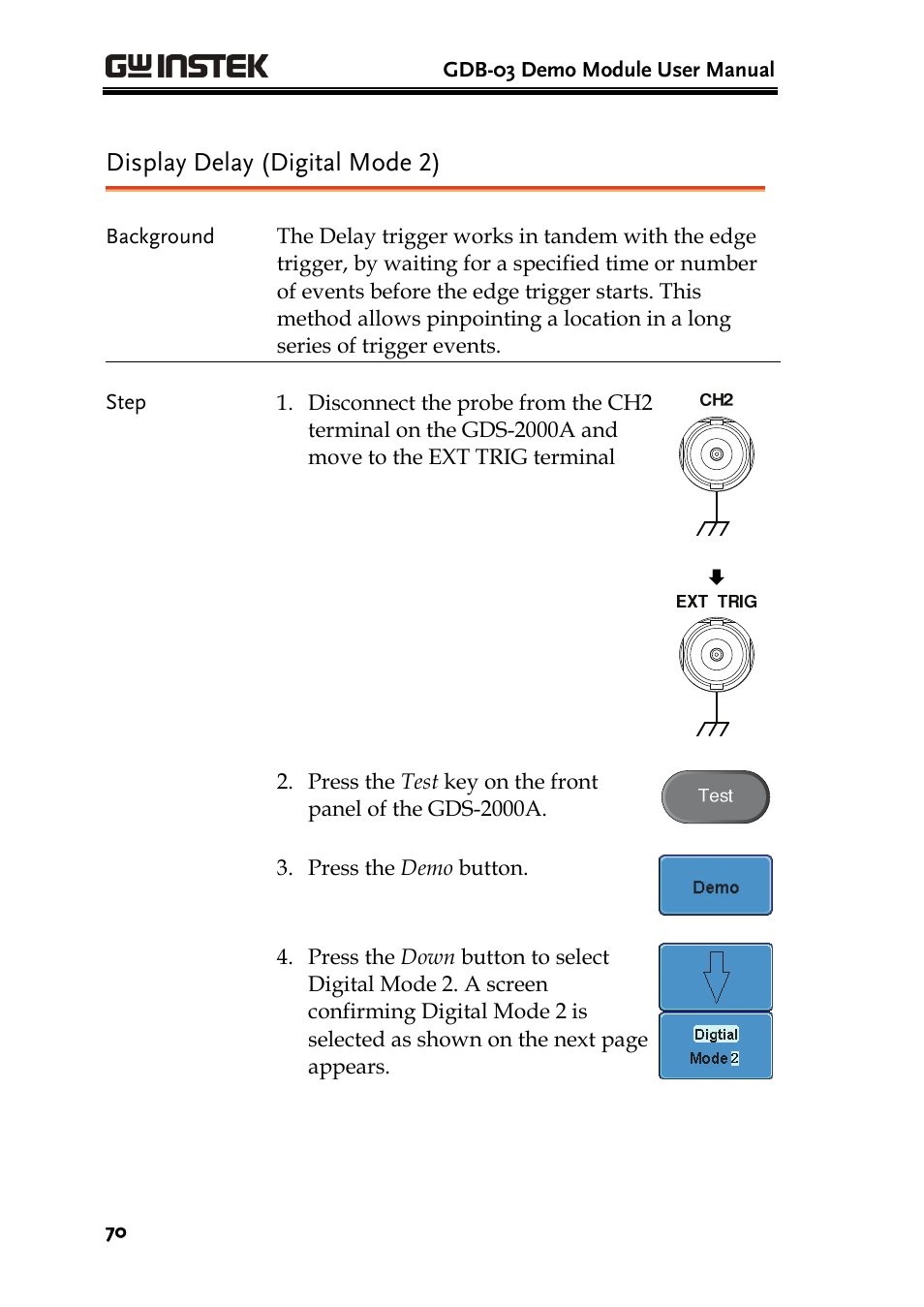 Display delay (digital mode 2) | GW Instek GDB-03 User Manual | Page 72 / 99