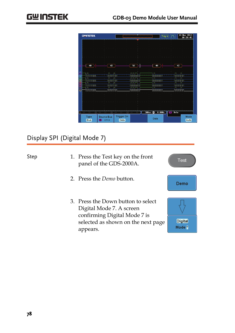 Display spi (digital mode 7) | GW Instek GDB-03 User Manual | Page 80 / 99