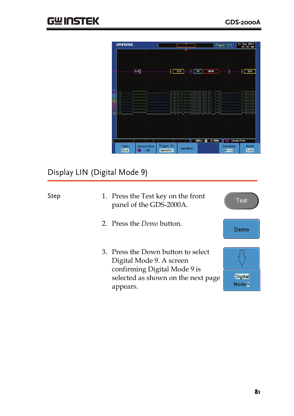 Display lin (digital mode 9) | GW Instek GDB-03 User Manual | Page 83 / 99