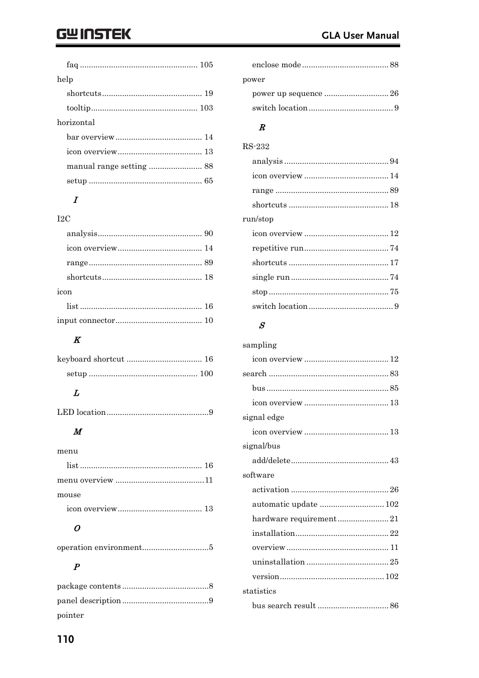 Gla user manual | GW Instek GLA-1000 Series User Manual User Manual | Page 110 / 111