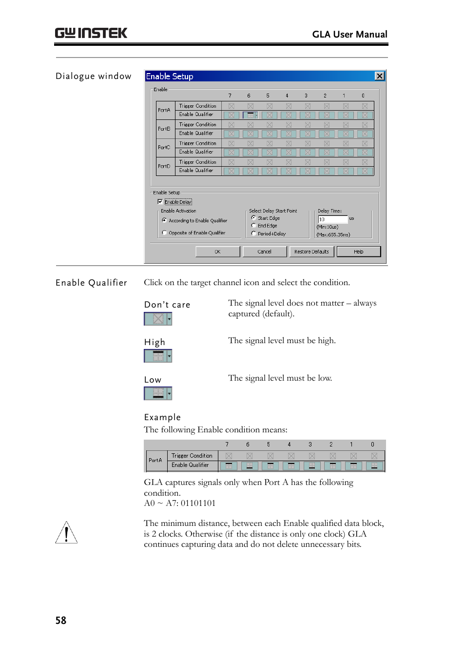 Enable qualifier | GW Instek GLA-1000 Series User Manual User Manual | Page 58 / 111