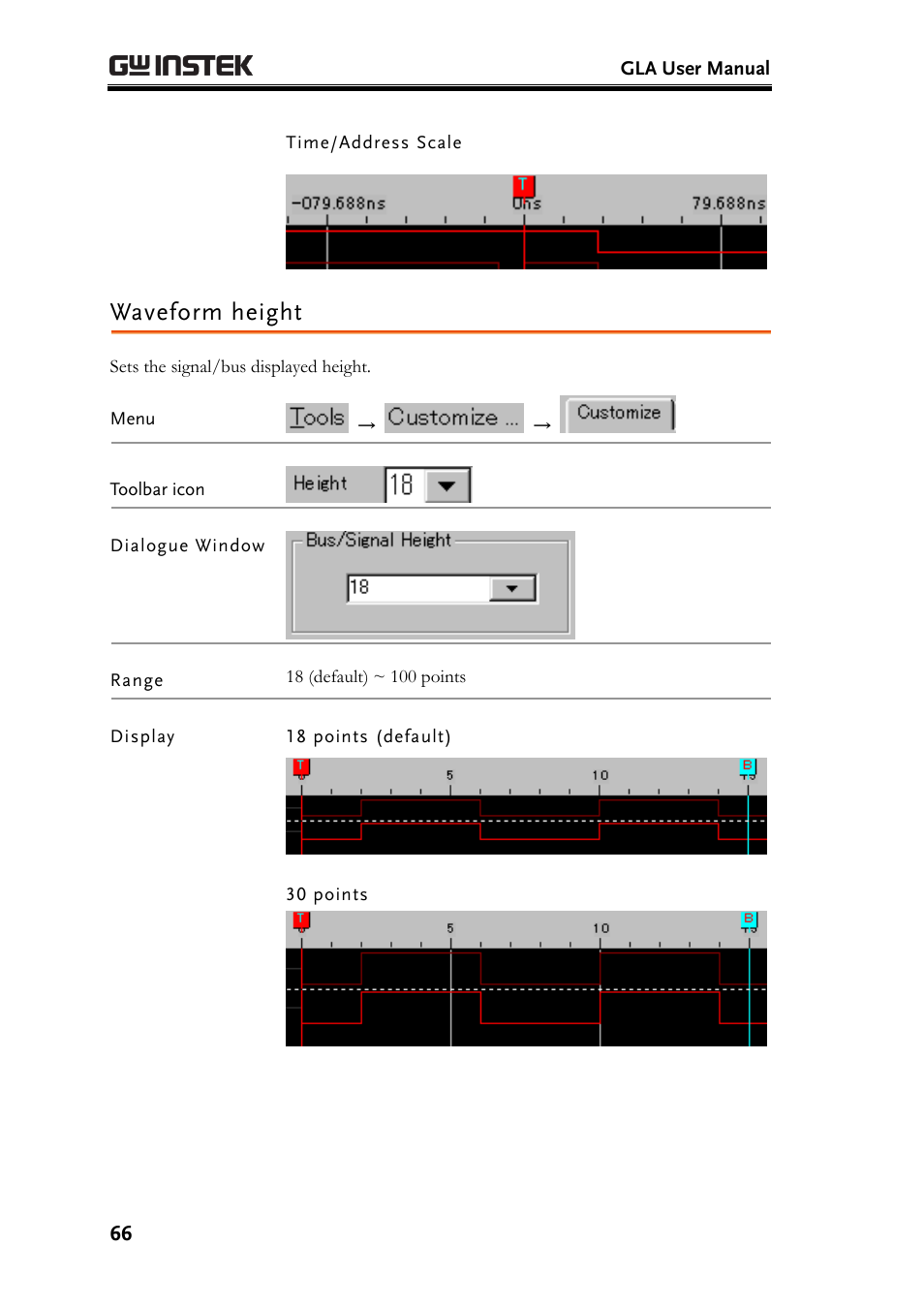 Waveform height | GW Instek GLA-1000 Series User Manual User Manual | Page 66 / 111