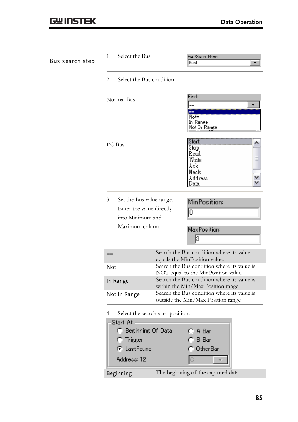 Bus search step | GW Instek GLA-1000 Series User Manual User Manual | Page 85 / 111