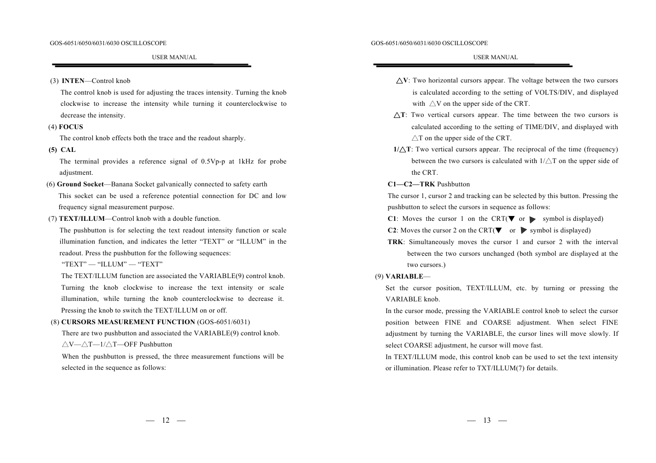 GW Instek GOS-6000 Series User Manual | Page 9 / 27