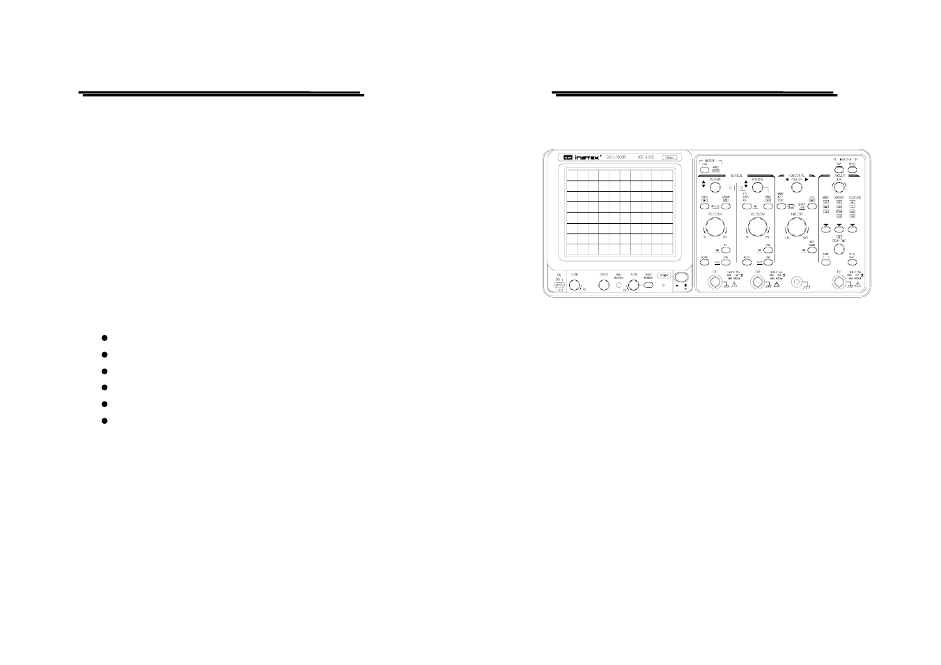 Panel introduction | GW Instek GOS-6103C User Manual | Page 7 / 30