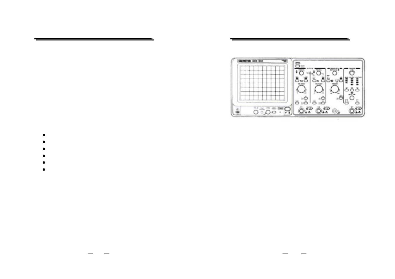 Panel introduction | GW Instek GOS-6100 Series User Manual | Page 8 / 30