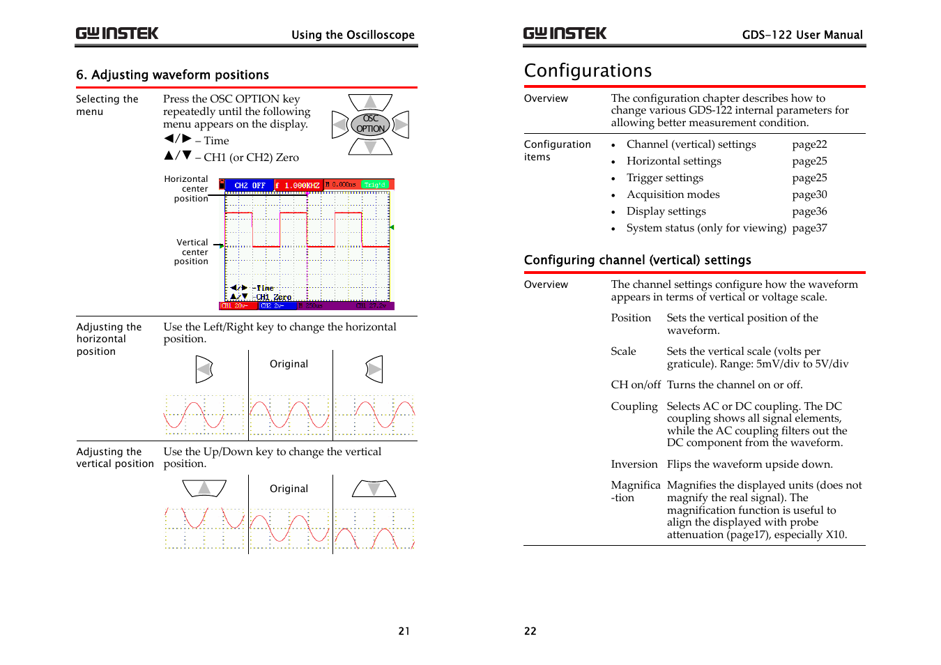 Configurations | GW Instek GDS-122 User Manual User Manual | Page 11 / 52
