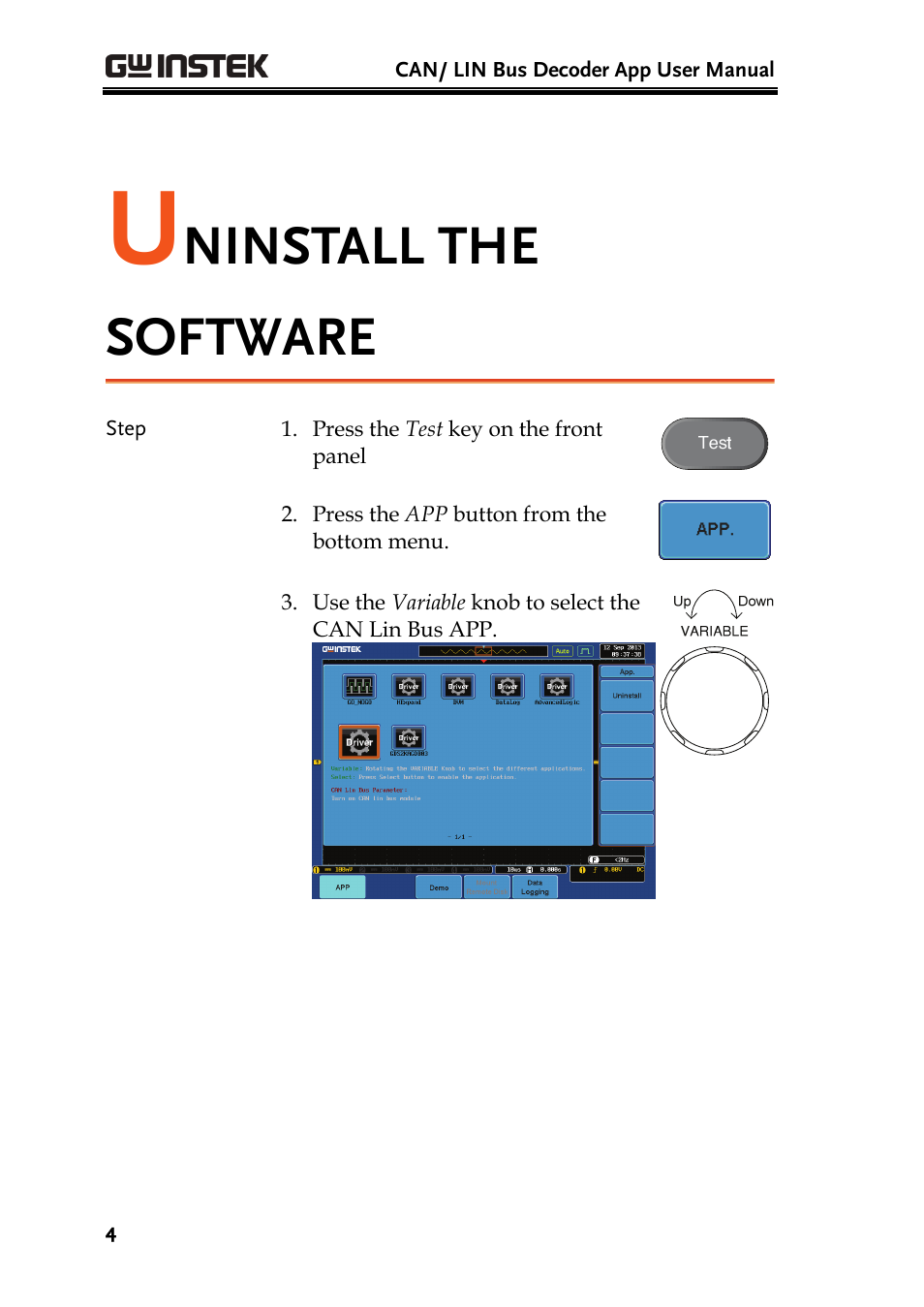 Ninstall the software | GW Instek GDS-2000A series CAN/LIN bus User Manual User Manual | Page 6 / 18