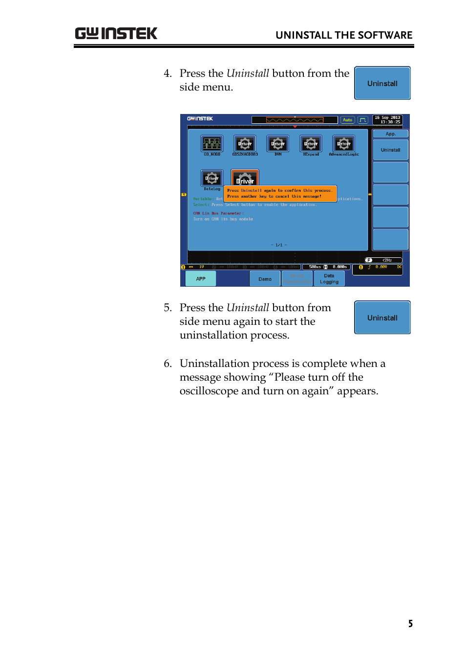 GW Instek GDS-2000A series CAN/LIN bus User Manual User Manual | Page 7 / 18