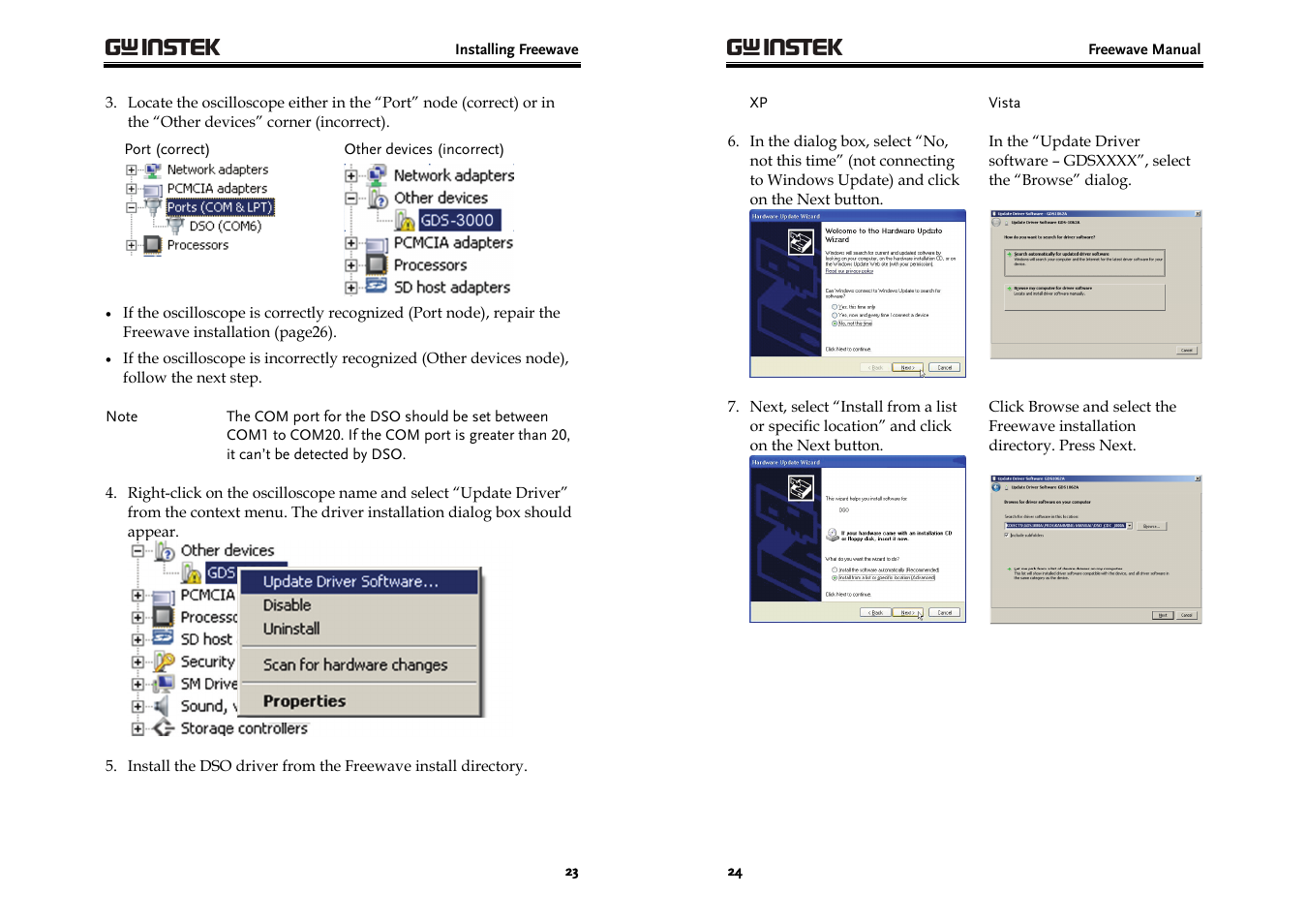 GW Instek GDS-3000 Series Freewave User Manual User Manual | Page 12 / 26