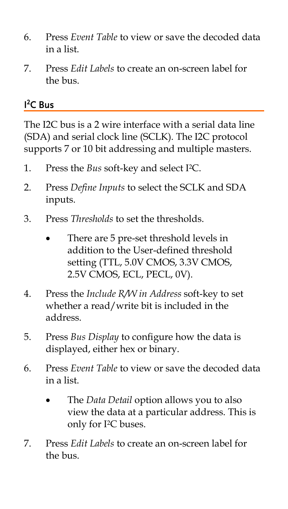 I2c bus | GW Instek GDS-2000A series Quick start guide for Logic analyzer option User Manual | Page 11 / 18