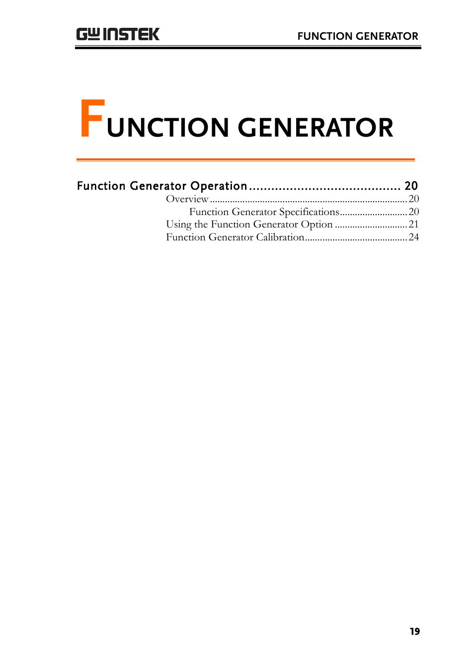 Function generator, Unction generator | GW Instek GDS-2000A series Option User Manual User Manual | Page 19 / 80