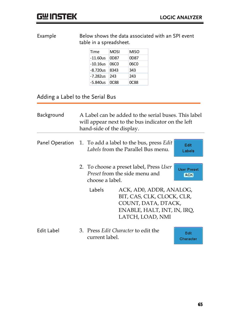 Adding a label to the serial bus | GW Instek GDS-2000A series Option User Manual User Manual | Page 65 / 80