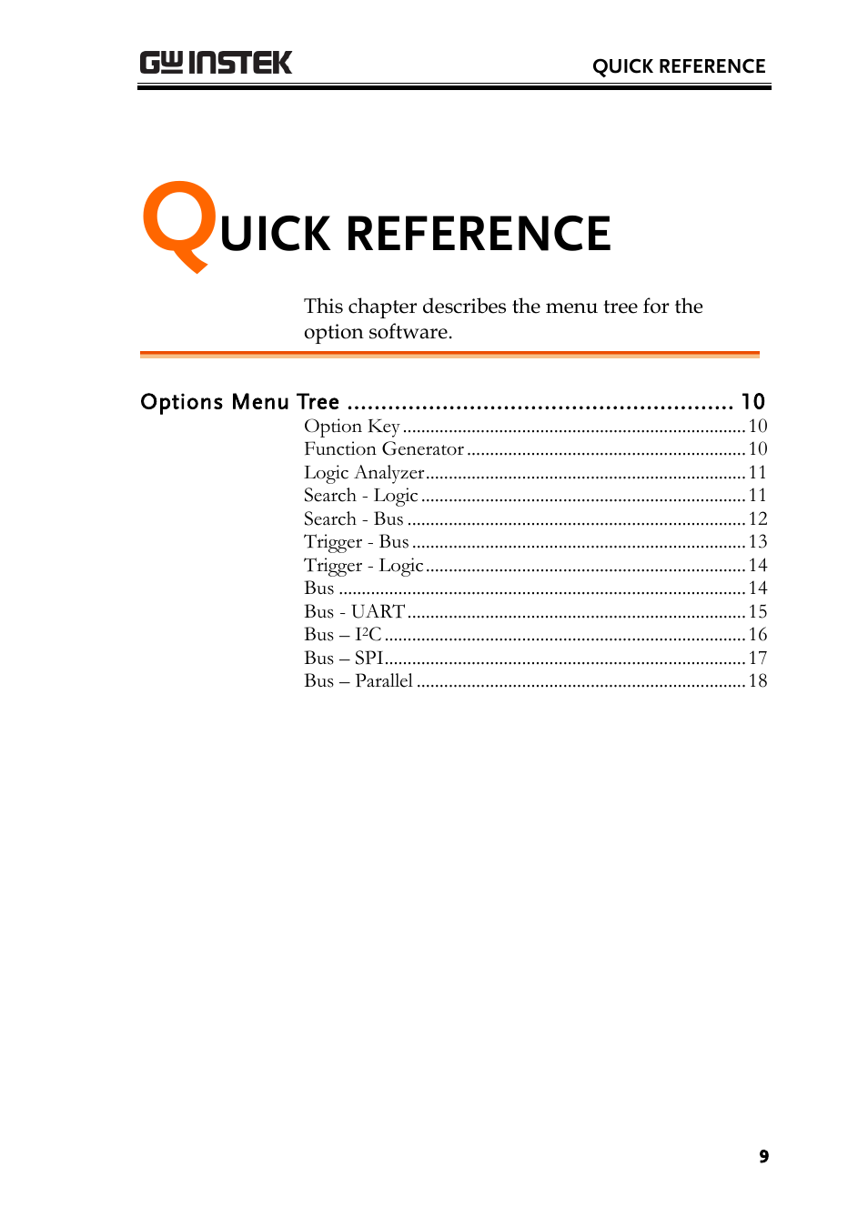 Quick reference, Uick reference | GW Instek GDS-2000A series Option User Manual User Manual | Page 9 / 80